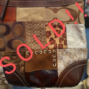Sold!!! 🎉HP🎉 COACH Patchwork Design Medium Shoulder Bag No. F0893-F12840.